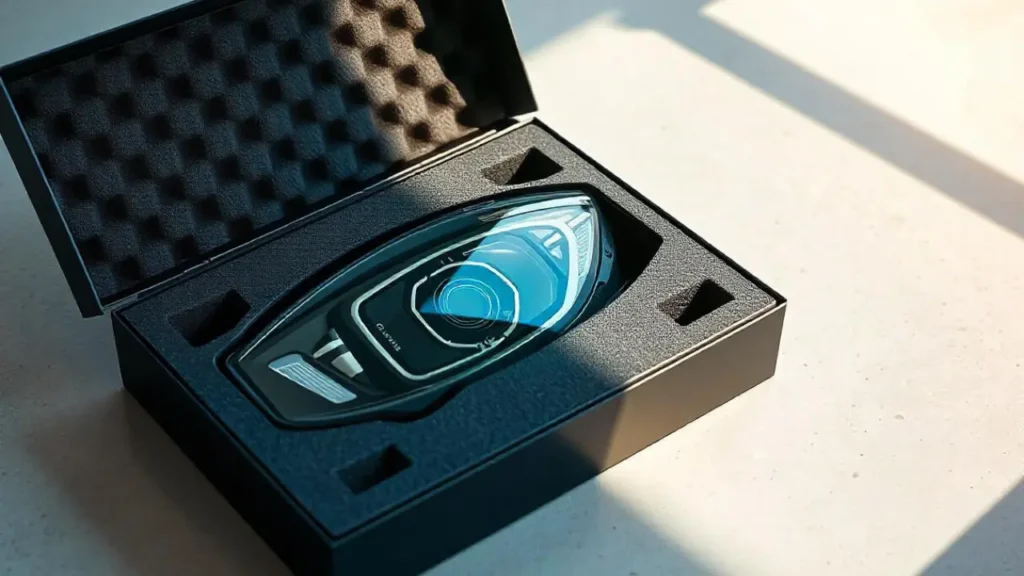 Custom foam inserts providing secure and organized packaging for automotive components.