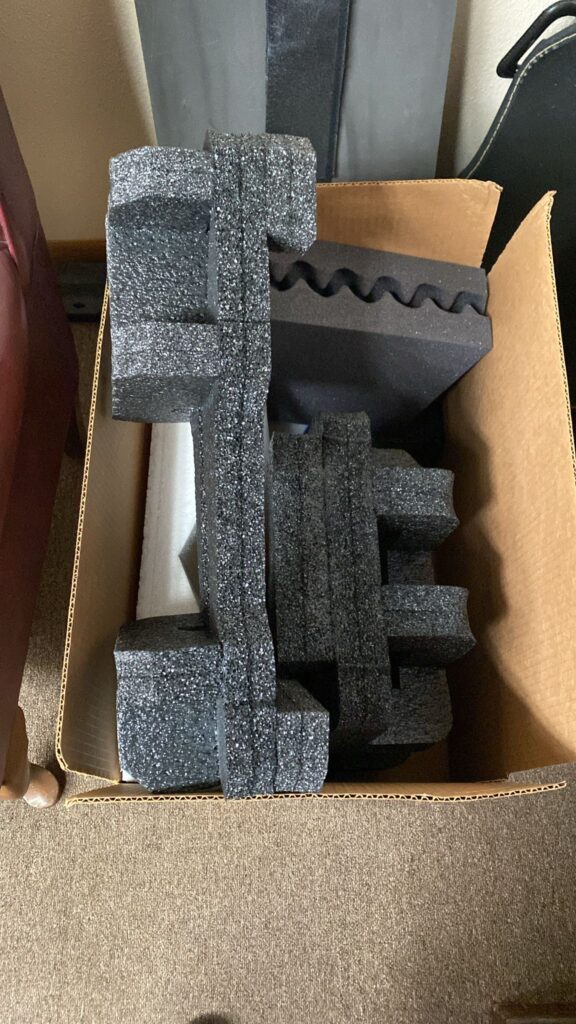 Custom Foam Parts - a custom-molded foam insert placed inside a shipping box for secure packaging