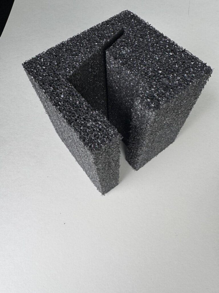 Custom Foam Parts - gray custom-cut foam corner protector for product shipping